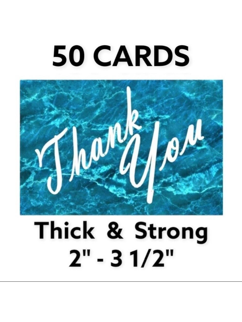 50 2" - 3 1/2"  Cards. PRICE IS FIRM Ice Water Marble Blue